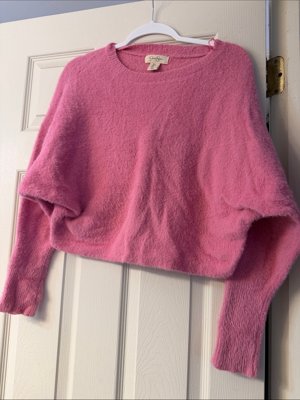 Jessica Simpson Pink Fuzzy Crewneck Sweater